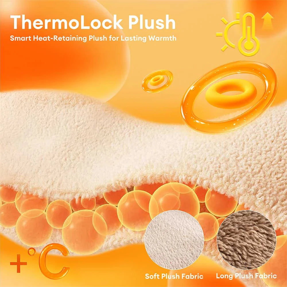 Plush Striped Cave Covered Orthopedic Dog Bed With Pillow - FluffyWarm