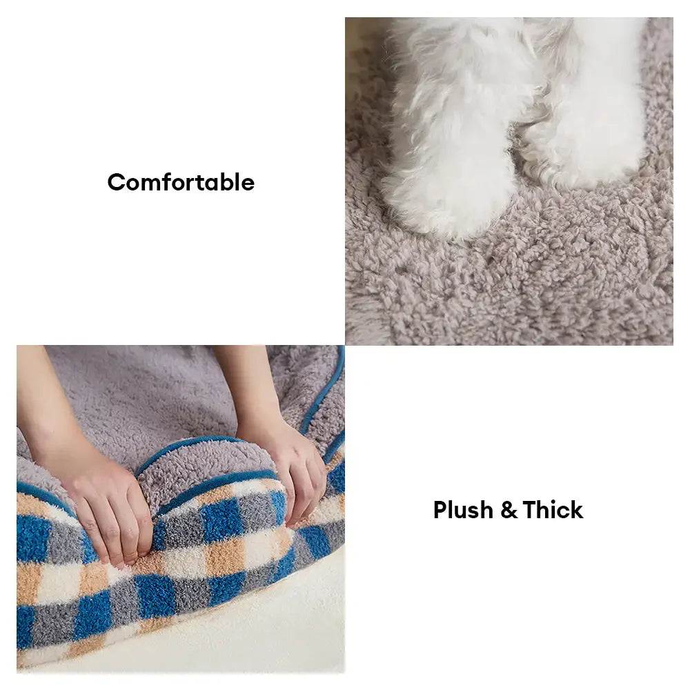 Oval Teddy Velvet Large Space Comfortable Deep Sleep Donut Dog Bed