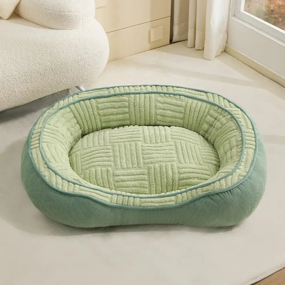 Oval Teddy Velvet Large Space Comfortable Deep Sleep Donut Dog Bed