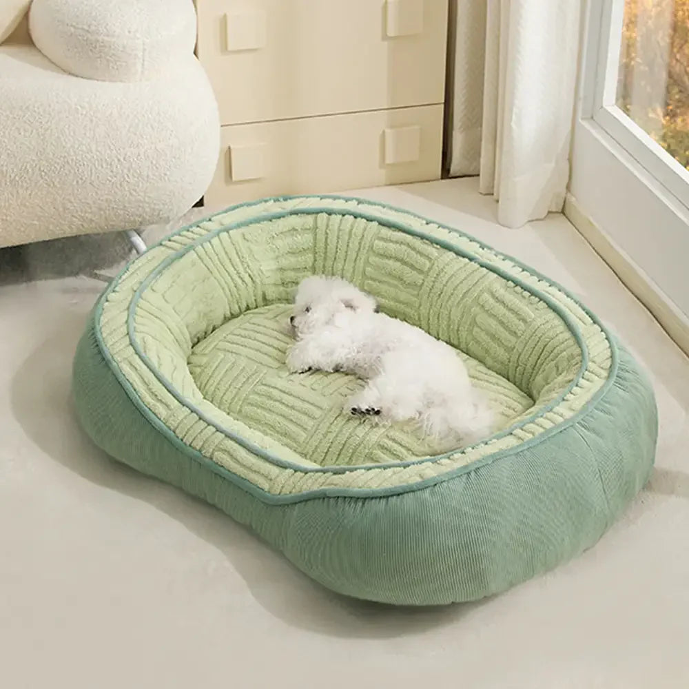 Oval Teddy Velvet Large Space Comfortable Deep Sleep Donut Dog Bed