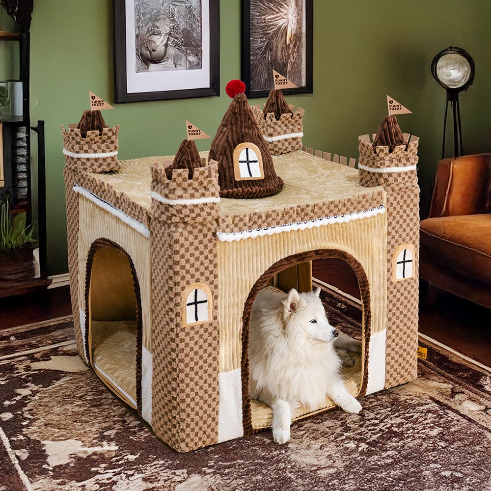 Cozy Orthopedic Kids Indoor Play Castle Bed Dog Tent Bed - Fairytale Dreamland