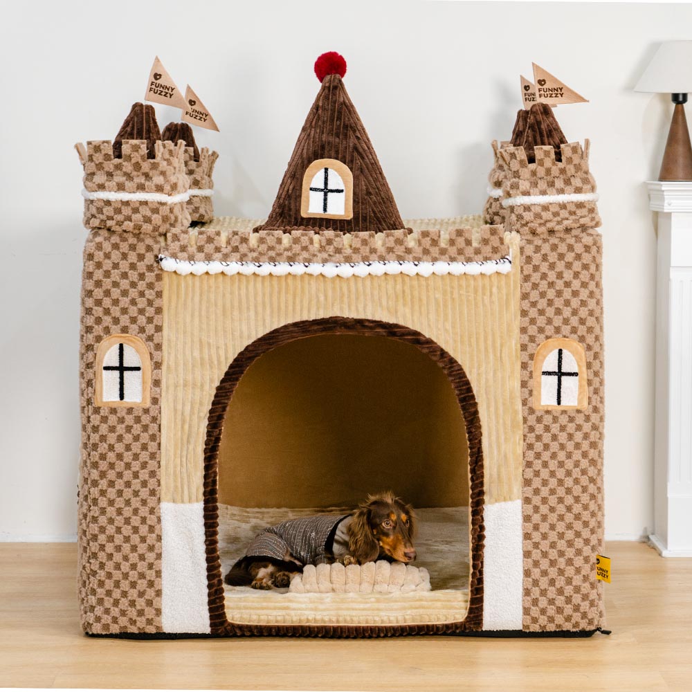 Cozy Orthopedic Kids Indoor Play Castle Bed Dog Tent Bed - Fairytale Dreamland