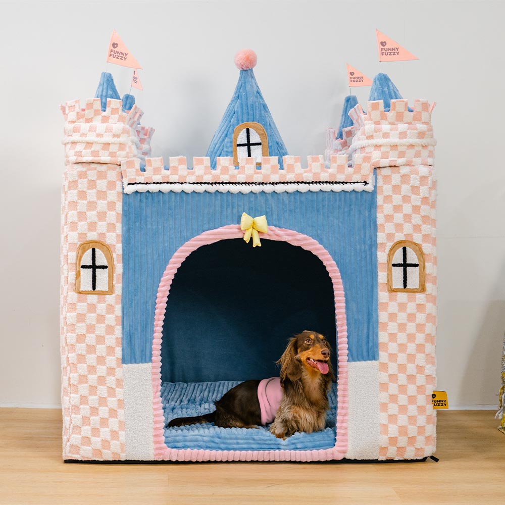 Cozy Orthopedic Kids Indoor Play Castle Bed Dog Tent Bed - Fairytale Dreamland