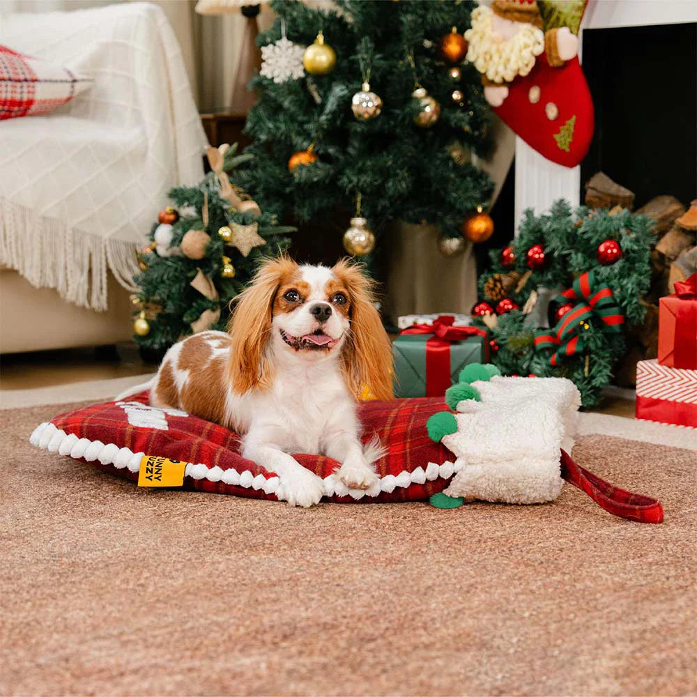 FUNNYFUZZY Christmas Stocking Cozy Pet Sleeping Bag Dog Bed – SantaNap