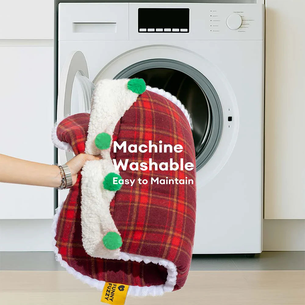 FUNNYFUZZY Christmas Stocking Cozy Pet Sleeping Bag Dog Bed – SantaNap