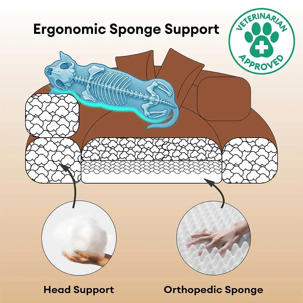 Luxe Diamond Velvet Removable Orthopedic Donut Dog Bed With Pillow - DreamNest