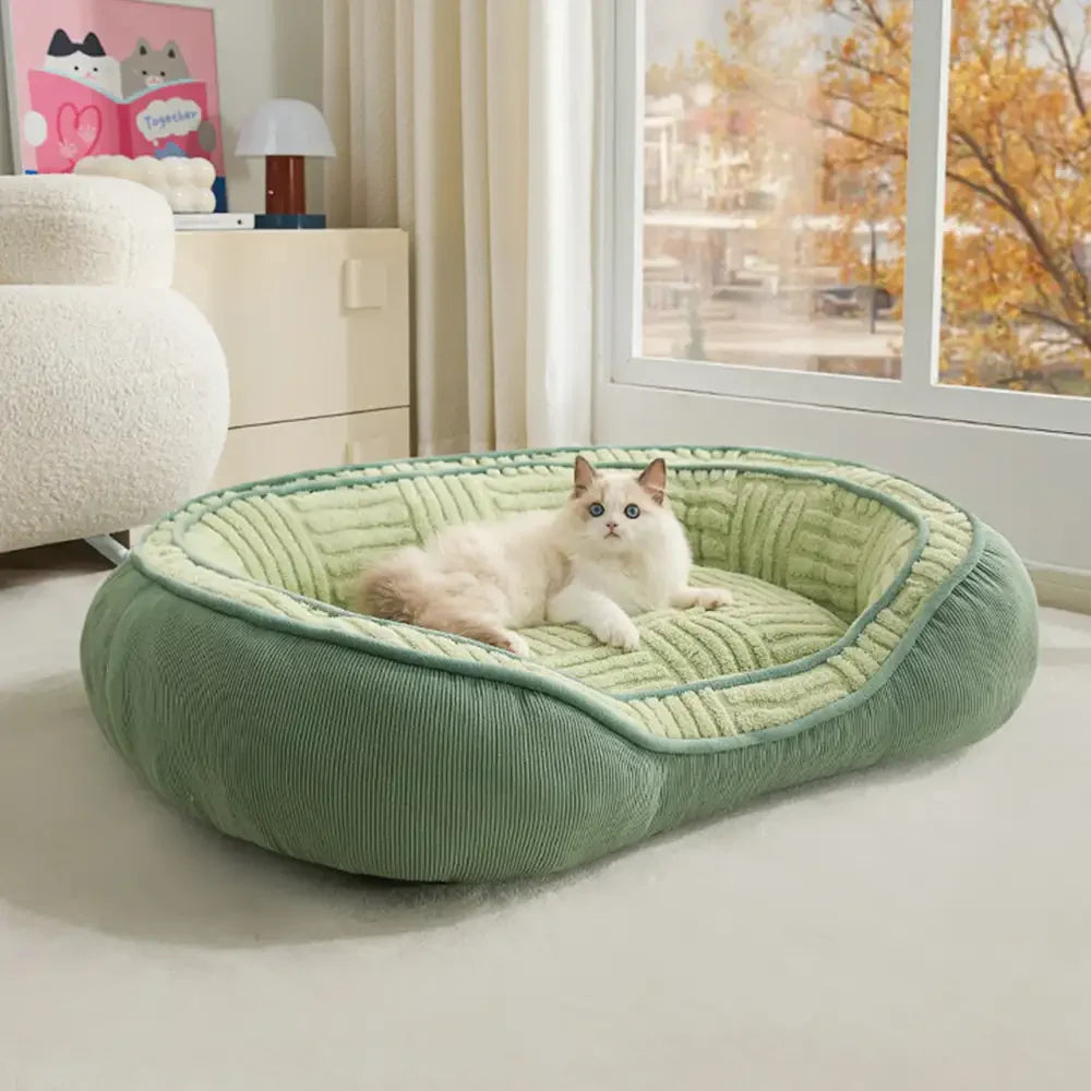Oval Teddy Velvet Large Space Comfortable Deep Sleep Donut Dog Bed