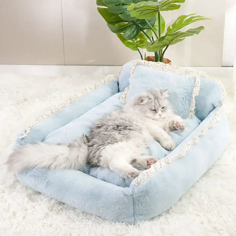 Soft Fluffy Garden Chic Washable Pet Bed Small Dog Bed