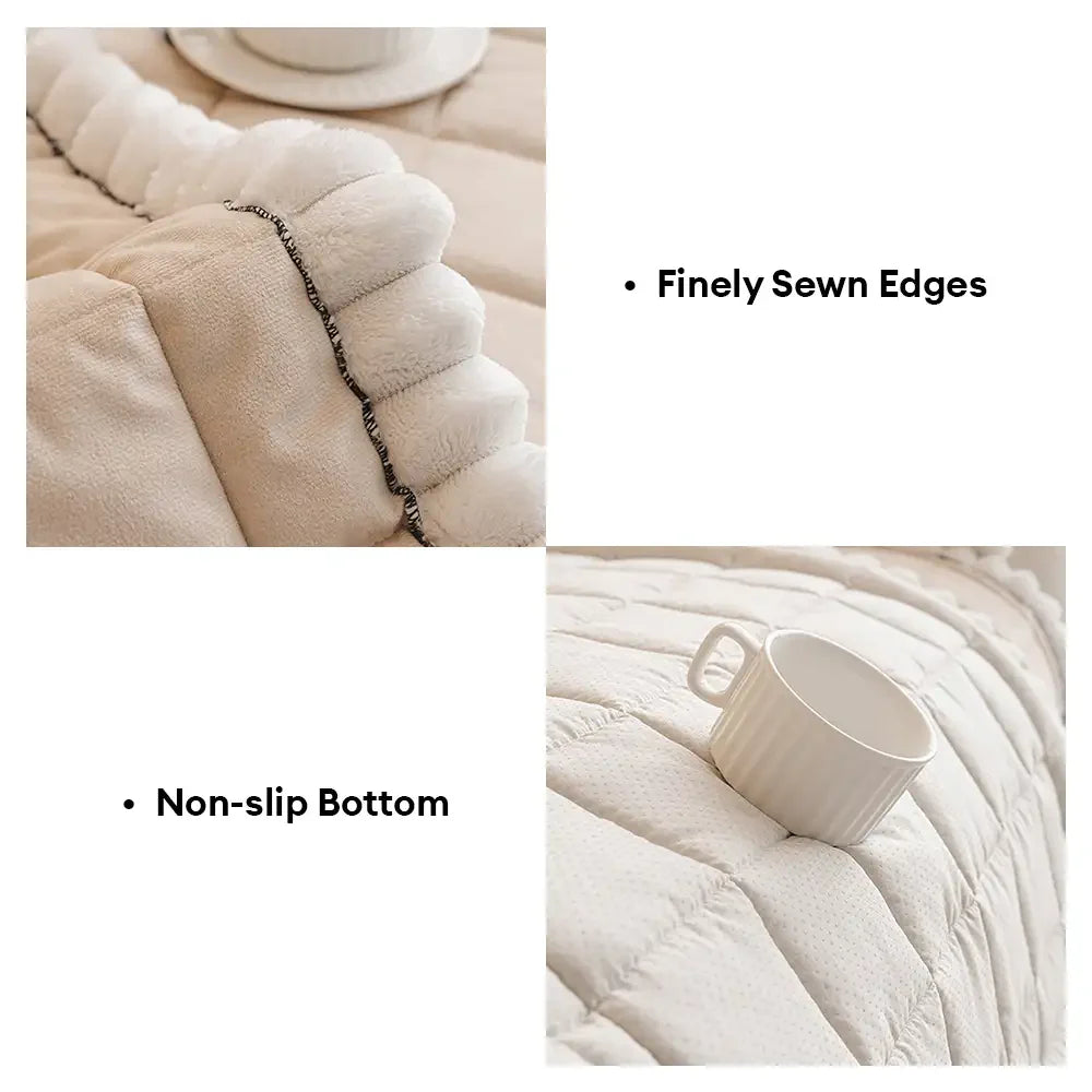 Square Short Plush Simple Sofa Protection Non-Slip Couch Cover