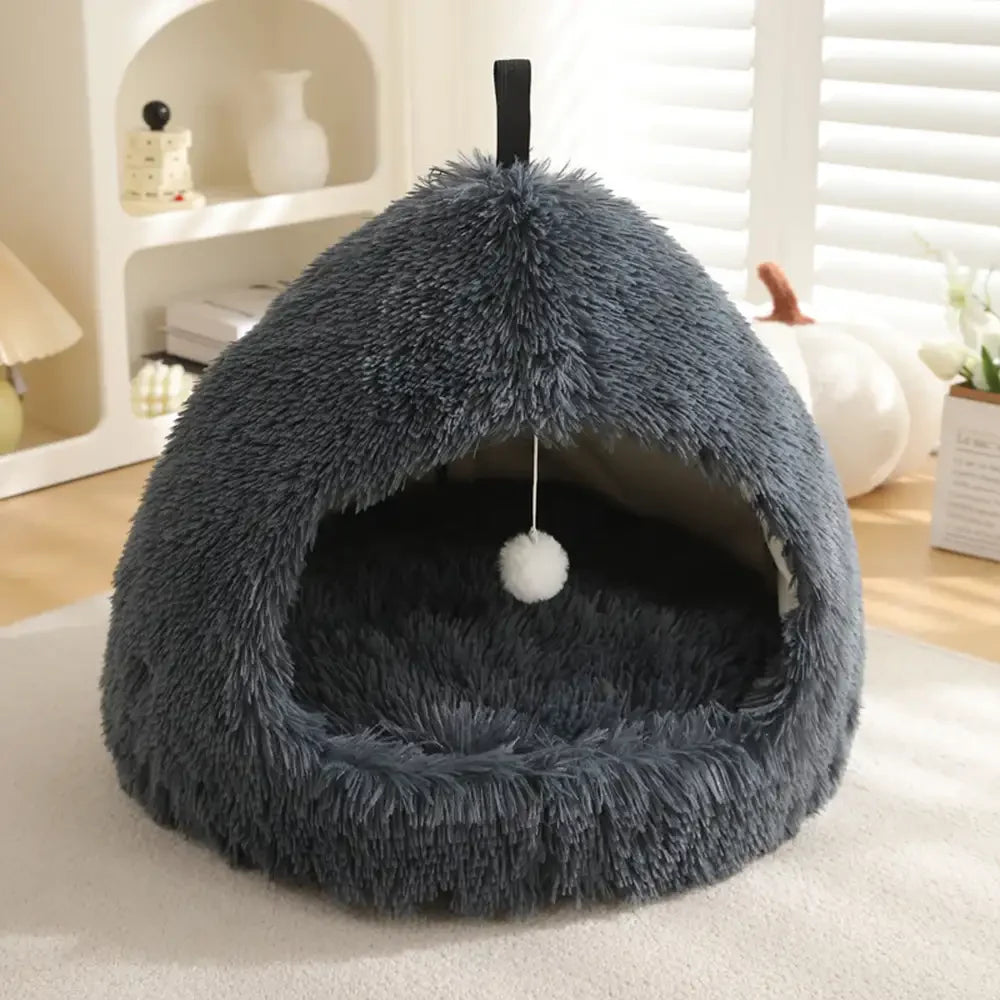 Warm Plush Cozy Hideaway Cat Cave Dog Bed